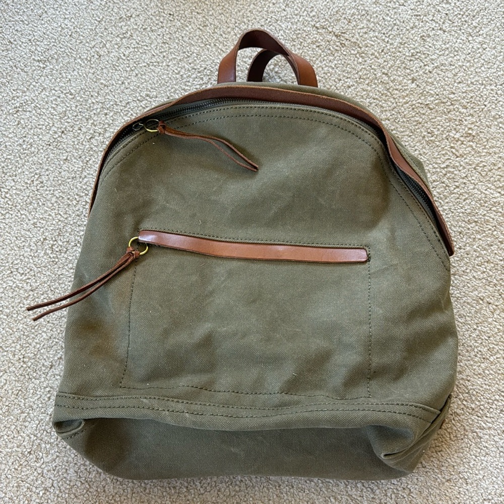 Madewell Green Canvas Backpack